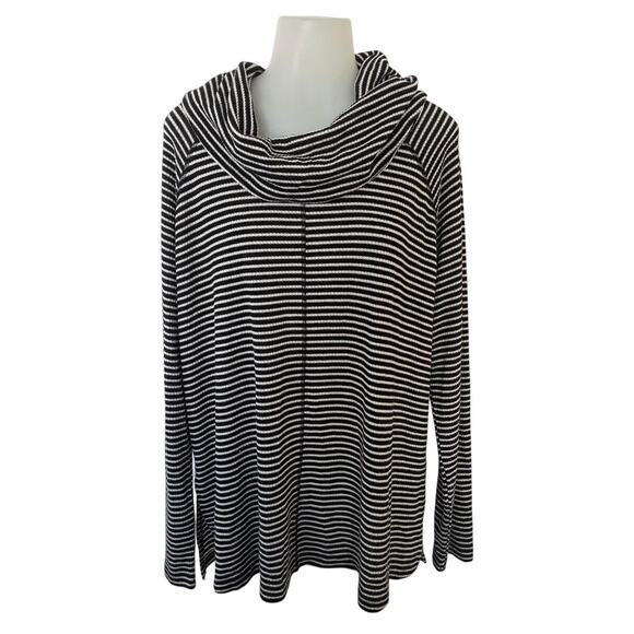 Jack by BB Dakota Tops - Jack by BB Dakota Black White Striped Cowl Neck Long Sleeve Oversized Top Large